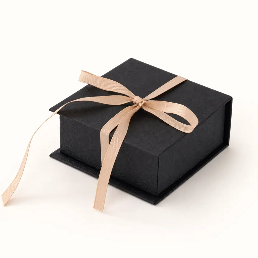 Black Ribbon Jewellery Gift Box on a white catalogue background