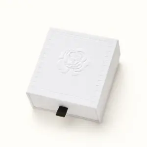 White Rose Embossed Jewellery Box necklace