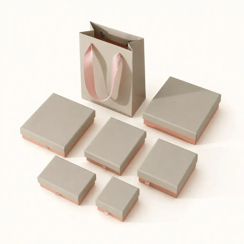 Blush Multi-size Jewellery Packaging Set on a white catalogue background