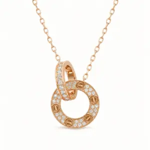 Rose Gold Double Loop Necklace necklace