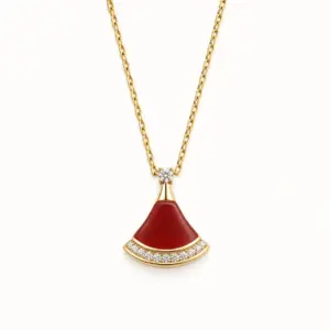 Red Fan Shape Necklace necklace