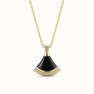 Black Fan Shape Necklace necklace