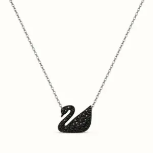 Black Gradient Swan Necklace necklace