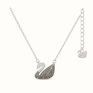 Black Silver Swan Necklace necklace