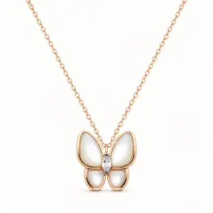 White Butterfly Necklace necklace