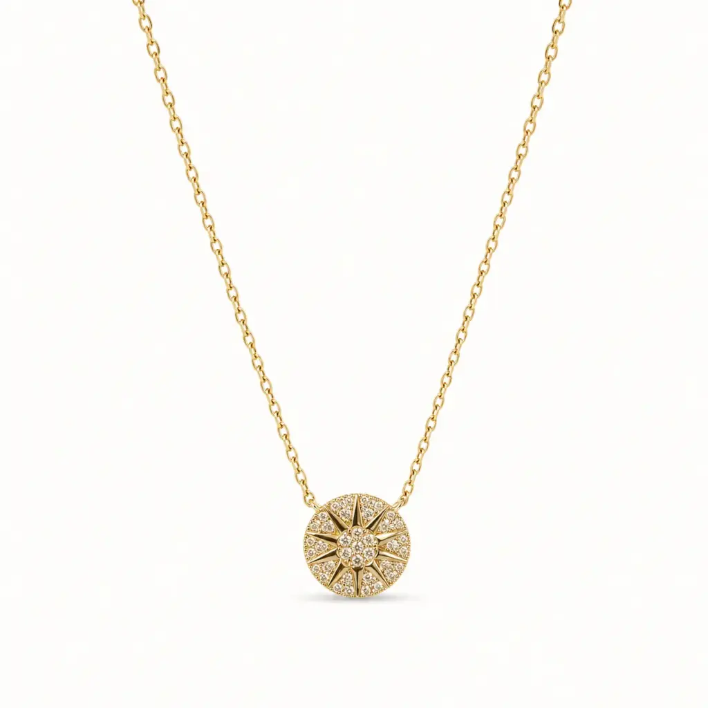 Sunflower Necklace on a white catalogue background