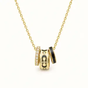 3-Ring Panda Design Necklace necklace