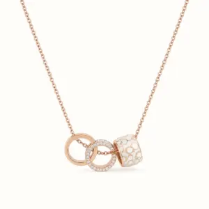 3-Ring Wide White Necklace necklace