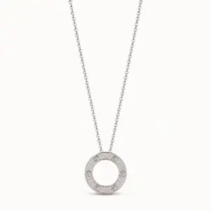 Silver Round Disc Necklace necklace